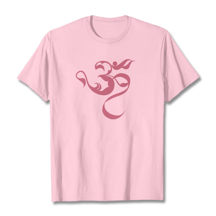 Koszulka z nadrukiem Buddha Stones Om Figura Projekt Bawełny T-shirt - Jasnoróżowy - 2XL - image 15