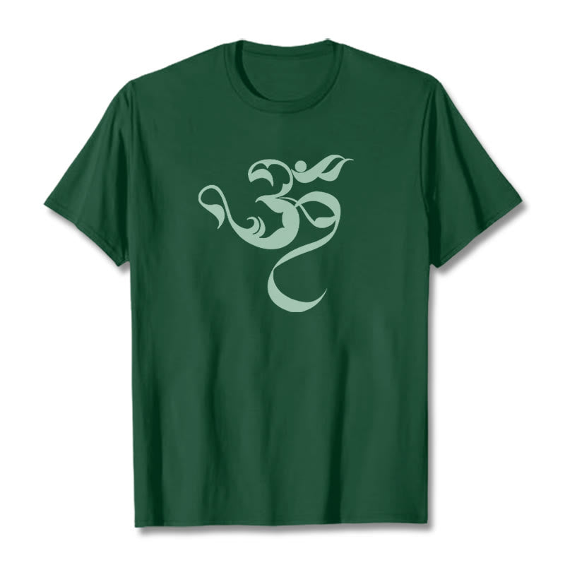 Koszulka z nadrukiem Buddha Stones Om Figura Projekt Bawełny T-shirt - ForestGreen - 2XL - image 8