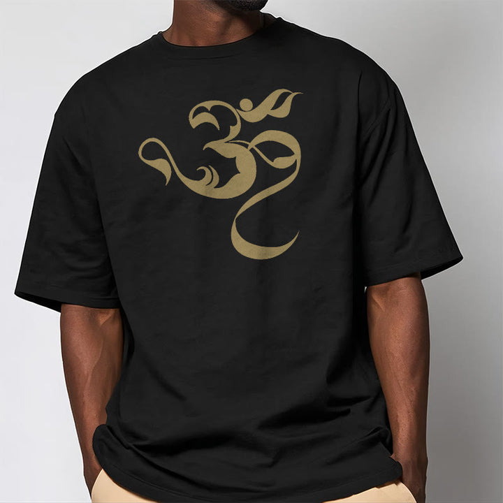 Koszulka z nadrukiem Buddha Stones Om Figura Projekt Bawełny T-shirt - image 2