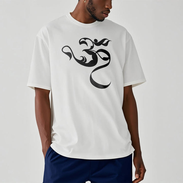 Koszulka z nadrukiem Buddha Stones Om Figura Projekt Bawełny T-shirt - image 7
