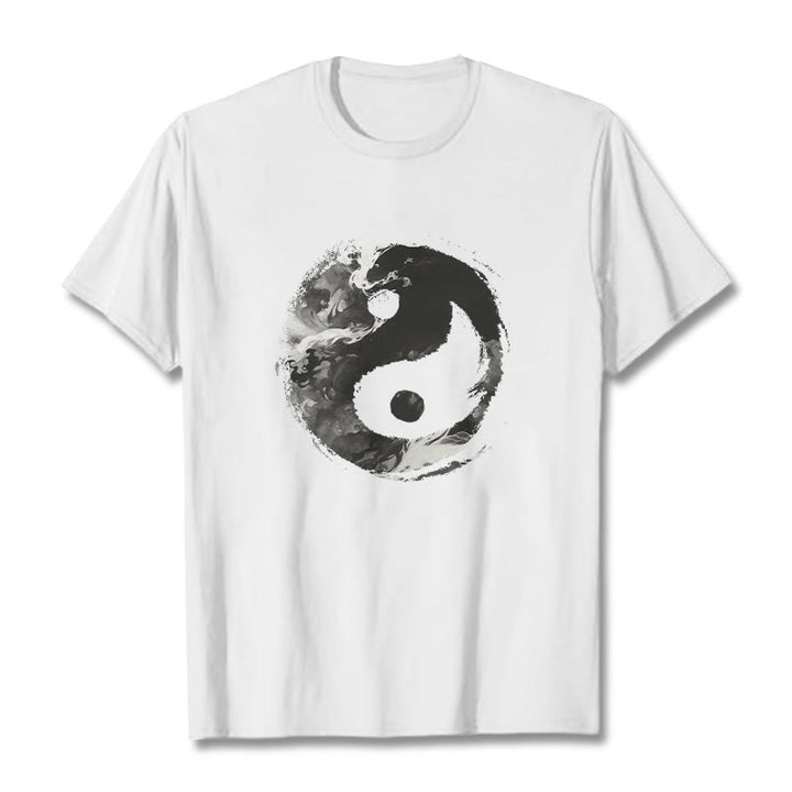 Koszulka z bawełny Buddha Stones Yin Yang - Biały - 2XL - image 0