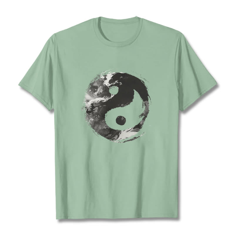 Koszulka z bawełny Buddha Stones Yin Yang - PaleGreen - 2XL - image 15