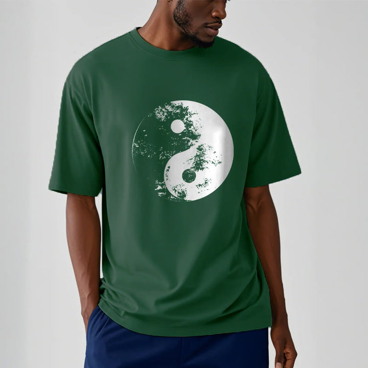 Koszulka z nadrukiem Buddha Stones Yin Yang Tai Chi Wzór Bawełna T-shirt - image 9