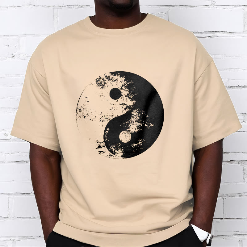Koszulka z nadrukiem Buddha Stones Yin Yang Tai Chi Wzór Bawełna T-shirt - image 13