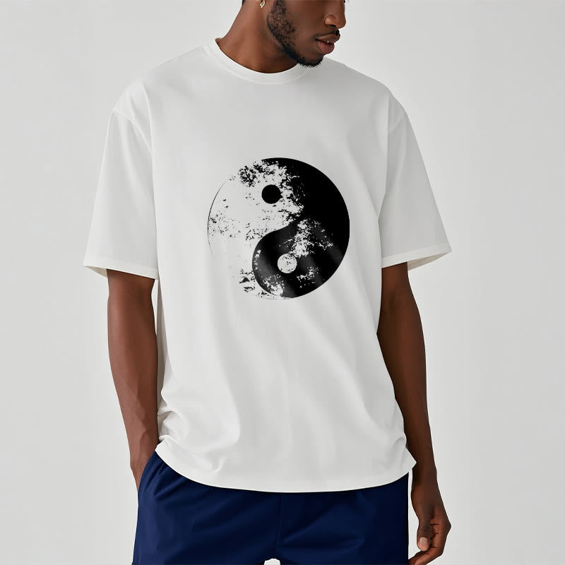 Koszulka z nadrukiem Buddha Stones Yin Yang Tai Chi Wzór Bawełna T-shirt - image 2