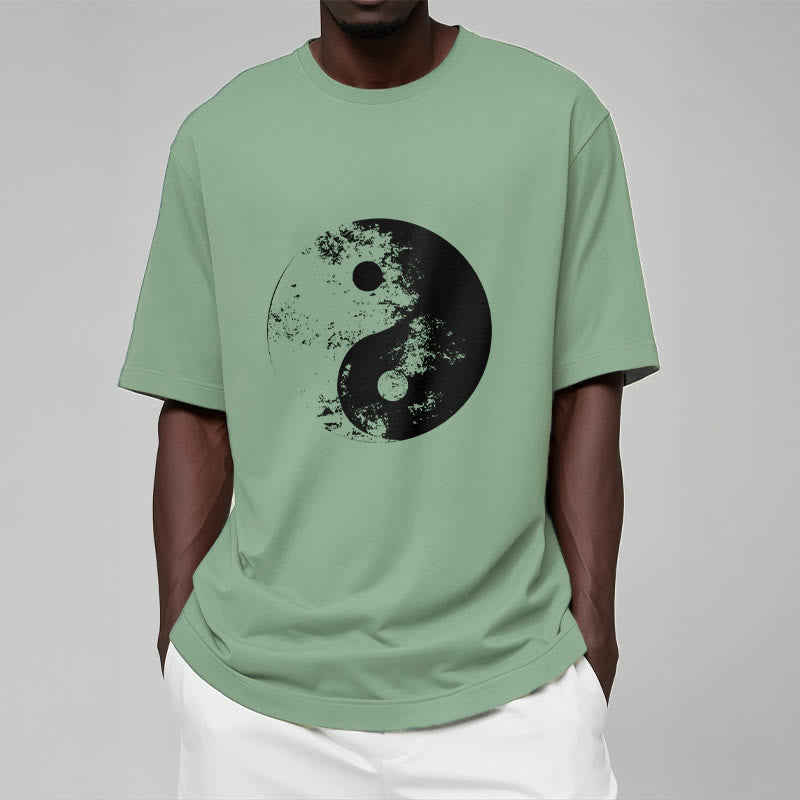 Koszulka z nadrukiem Buddha Stones Yin Yang Tai Chi Wzór Bawełna T-shirt - image 15