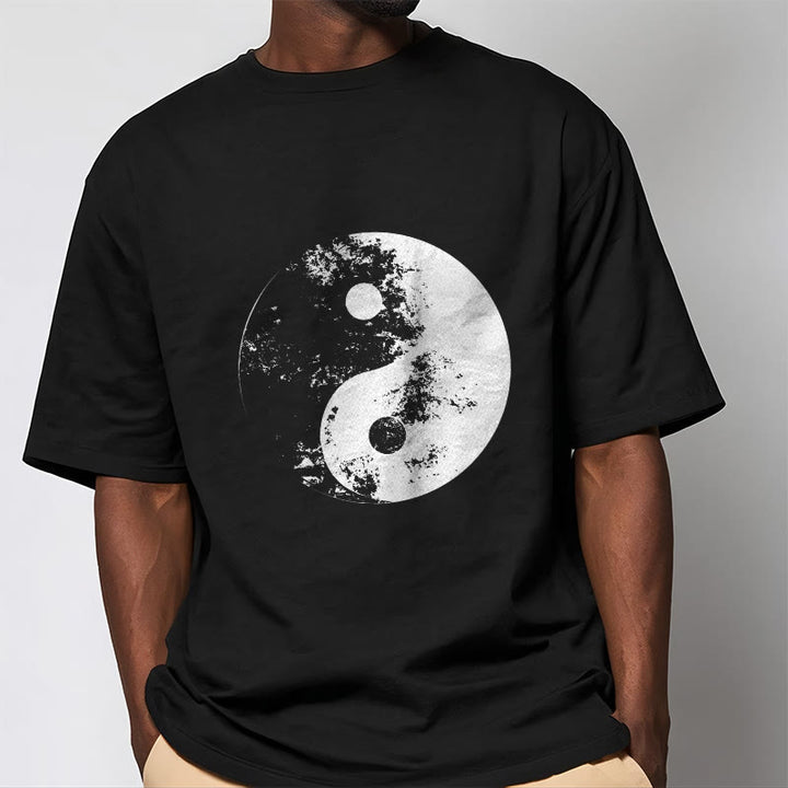 Koszulka z nadrukiem Buddha Stones Yin Yang Tai Chi Wzór Bawełna T-shirt - image 6