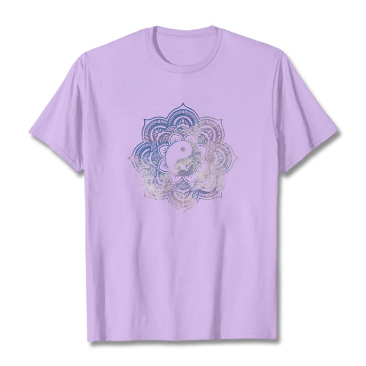 Koszulka z bawełny Buddha Stones Mandala Yin Yang - Śliwka - 2XL - image 3