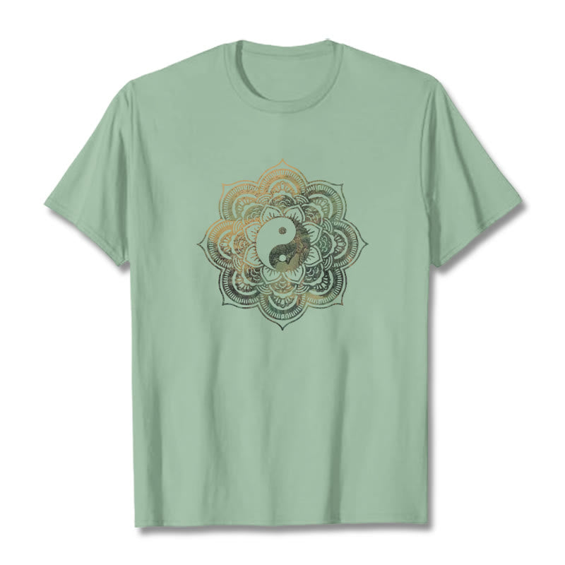 Koszulka z bawełny Buddha Stones Mandala Yin Yang - PaleGreen - 2XL - image 11
