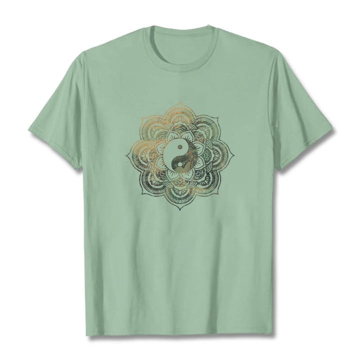 Koszulka z bawełny Buddha Stones Mandala Yin Yang - PaleGreen - 2XL - image 11
