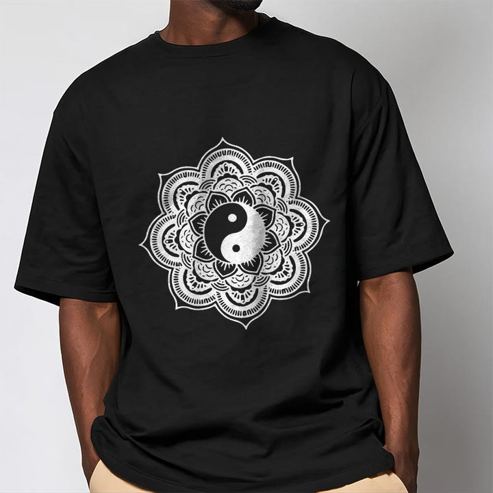 Koszulka z bawełny Buddha Stones Mandala Yin Yang - image 6
