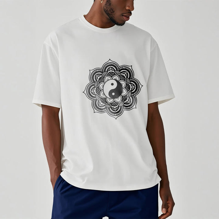 Koszulka z bawełny Buddha Stones Mandala Yin Yang - image 14