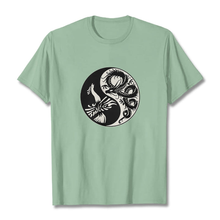 Koszulka z bawełny Buddha Stones Phoenix Yin Yang - PaleGreen - 2XL - image 15