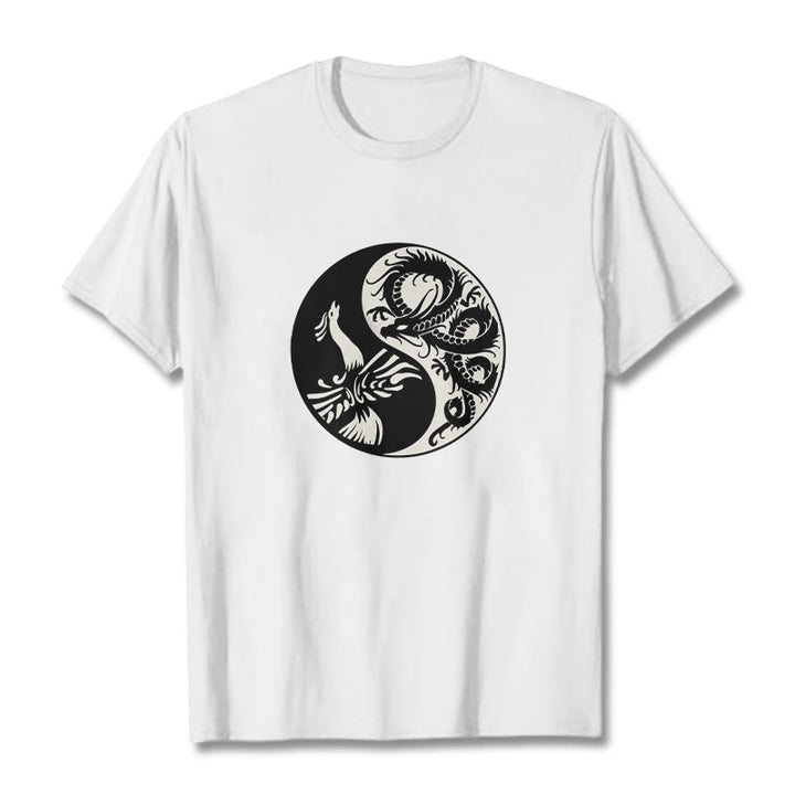 Koszulka z bawełny Buddha Stones Phoenix Yin Yang - Biały - 2XL - image 6