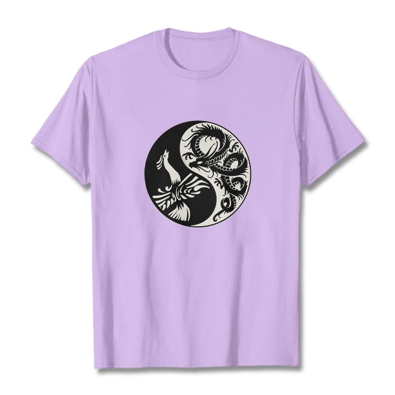 Koszulka z bawełny Buddha Stones Phoenix Yin Yang - Śliwka - 2XL - image 17