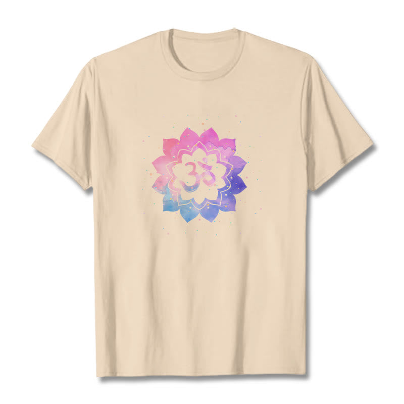 Buddha Stones Om Kolorowy Lotos Bawełniana Koszulka T-shirt - For - 2XL - image 14