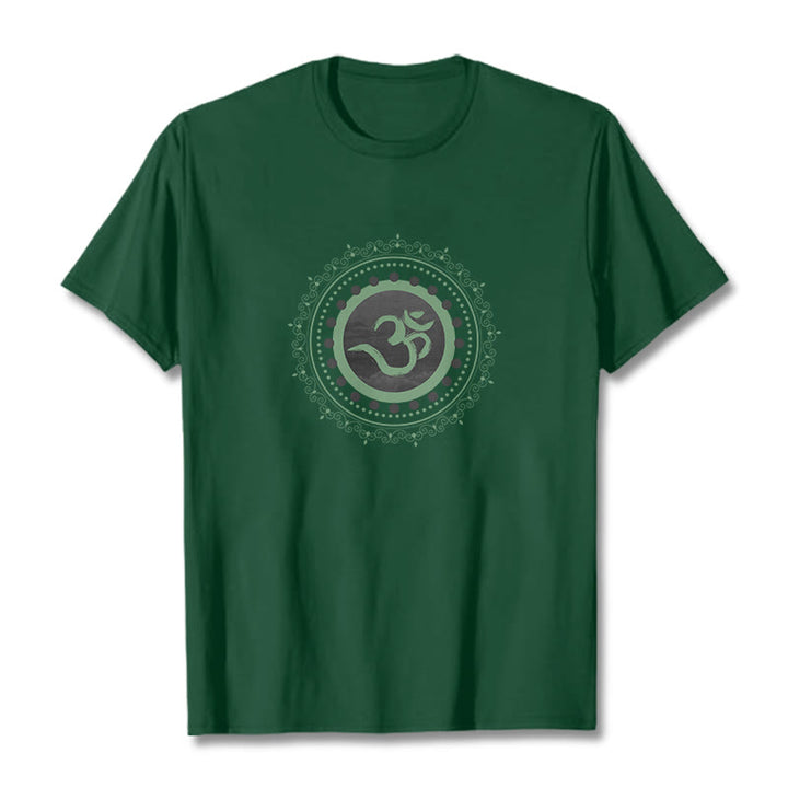 Koszulka z nadrukiem Buddha Stones Om Mandala Wzór Bawełna T-shirt - ForestGreen - 2XL - image 17