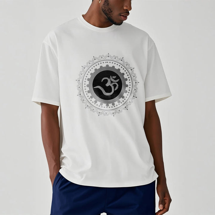 Koszulka z nadrukiem Buddha Stones Om Mandala Wzór Bawełna T-shirt - image 2