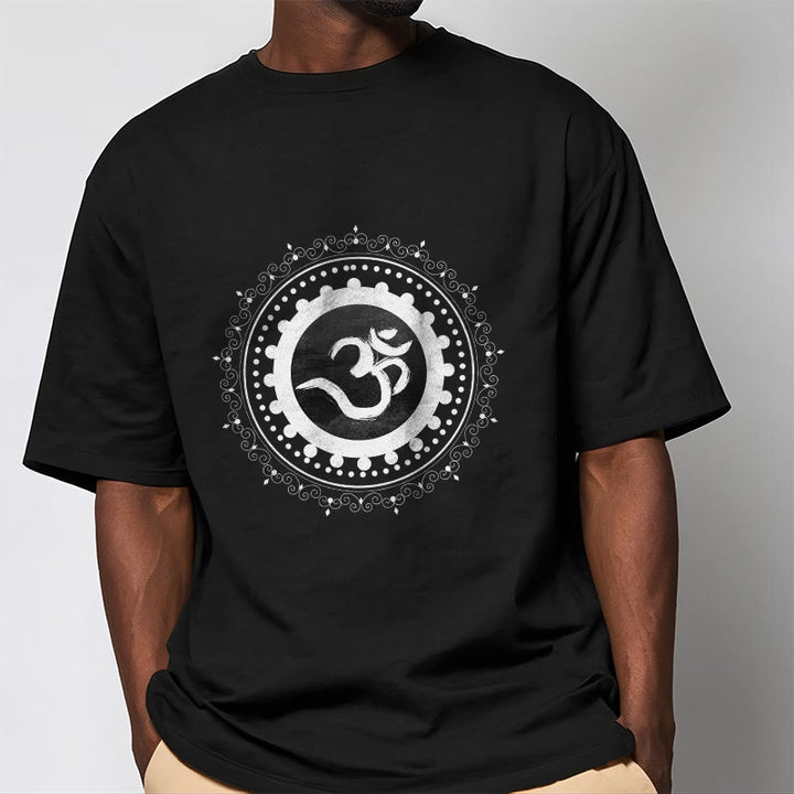 Koszulka z nadrukiem Buddha Stones Om Mandala Wzór Bawełna T-shirt - image 6