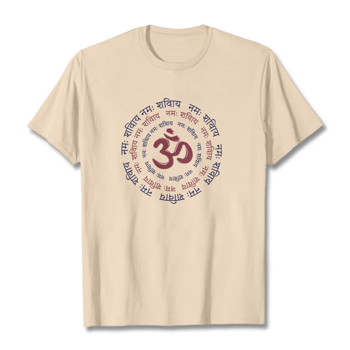 Buddha Stones OM Mantra Charakter Sanskryt Bawełniana Koszulka T-shirt - For - 2XL - image 6