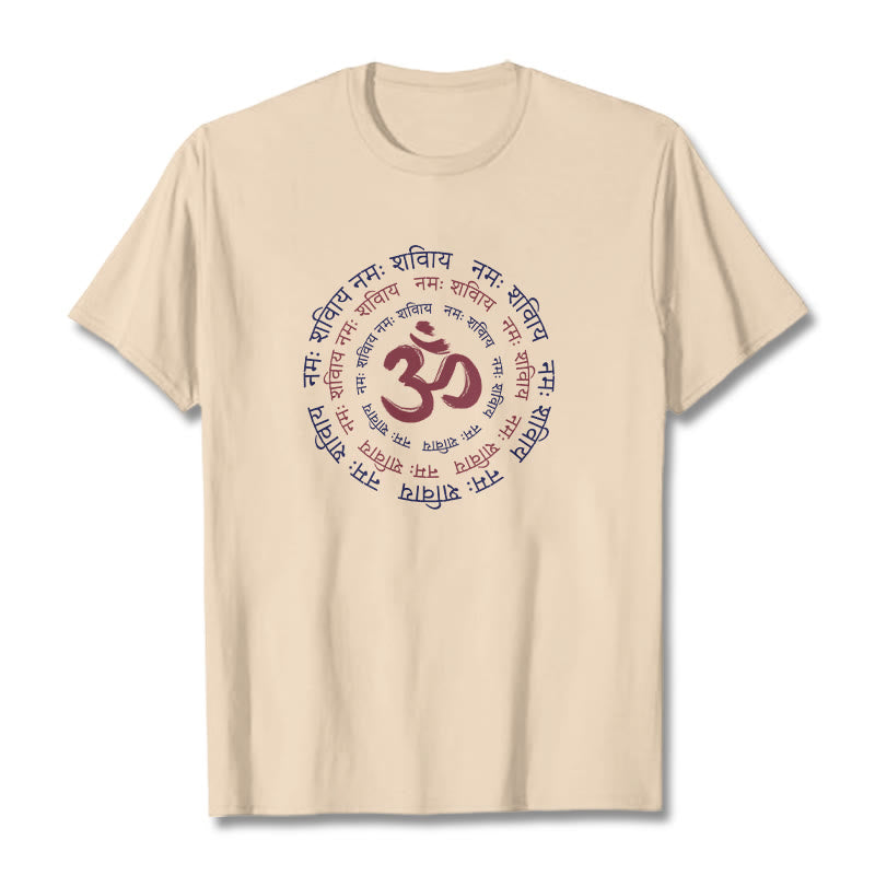 Buddha Stones OM Mantra Charakter Sanskryt Bawełniana Koszulka T-shirt - For - 2XL - image 5