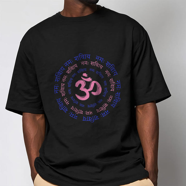 Buddha Stones OM Mantra Charakter Sanskryt Bawełniana Koszulka T-shirt - image 14