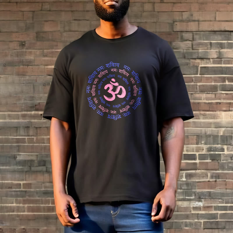 Buddha Stones OM Mantra Charakter Sanskryt Bawełniana Koszulka T-shirt - image 15