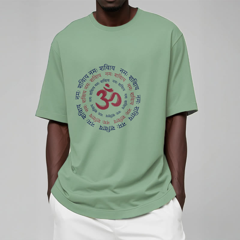 Buddha Stones OM Mantra Charakter Sanskryt Bawełniana Koszulka T-shirt - image 18