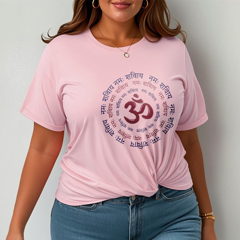 Buddha Stones OM Mantra Charakter Sanskryt Bawełniana Koszulka T-shirt - image 11