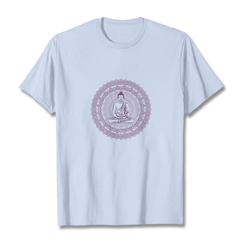 Koszulka z bawełny z motywem Buddha Stones - Jasnoniebieski - 2XL - image 16