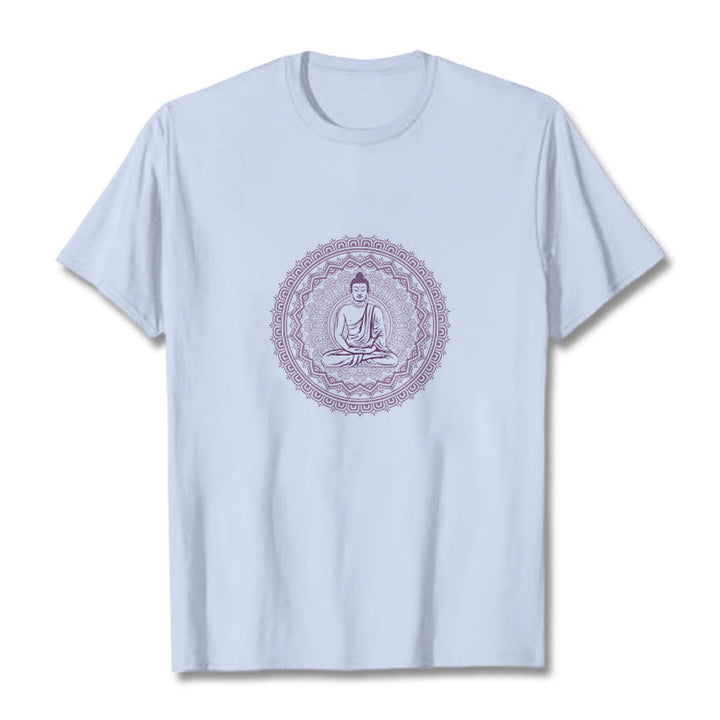 Koszulka z bawełny z motywem Buddha Stones - Jasnoniebieski - 2XL - image 16