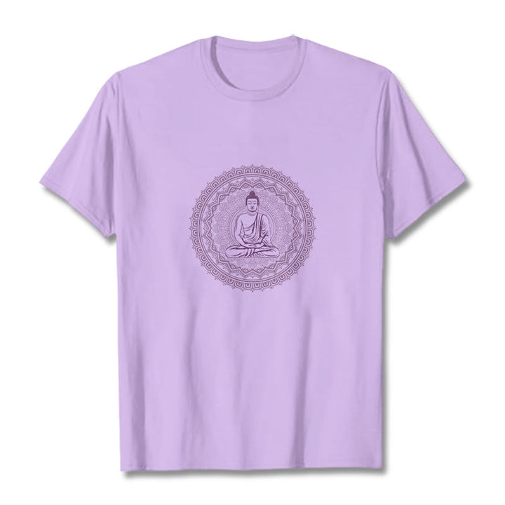 Koszulka z bawełny z motywem Buddha Stones - Śliwka - 2XL - image 3
