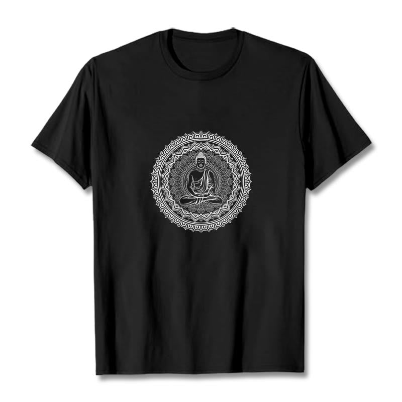 Koszulka z bawełny z motywem Buddha Stones - Czarny - 2XL - image 7