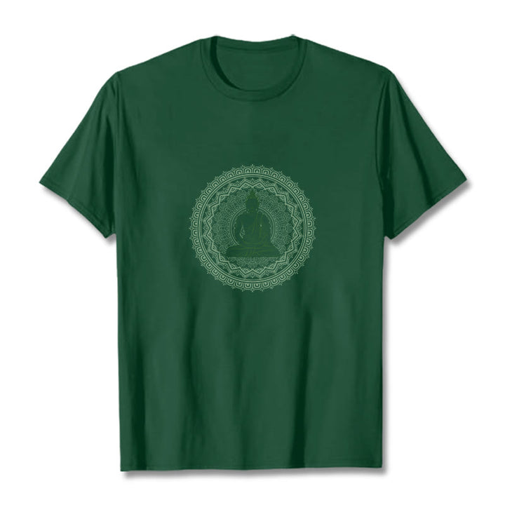 Koszulka z bawełny z motywem Buddha Stones - ForestGreen - 2XL - image 5