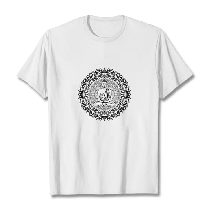 Koszulka z bawełny z motywem Buddha Stones - Biały - 2XL - image 11