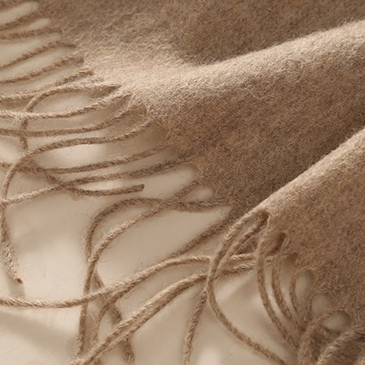 Buddha Stones Wełniany Szal Białe Różowe Kwiaty Złote Liście Haft Chwost Zimowy Przytulny Podróżny Szalik Otulacz - image 7