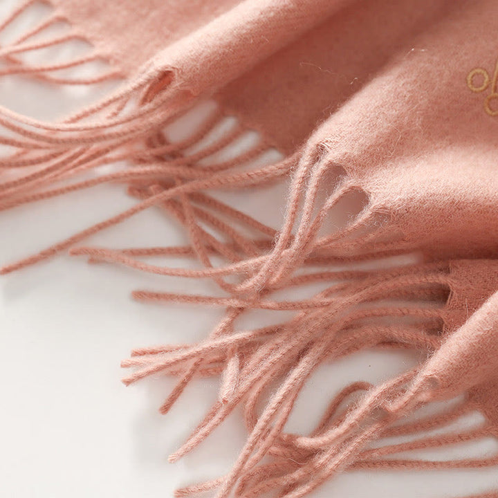 Szal z wełny z Buddha Stones, czerwone kwiaty, liście, haft, frędzle, zimowy, przytulny szalik podróżny - image 4