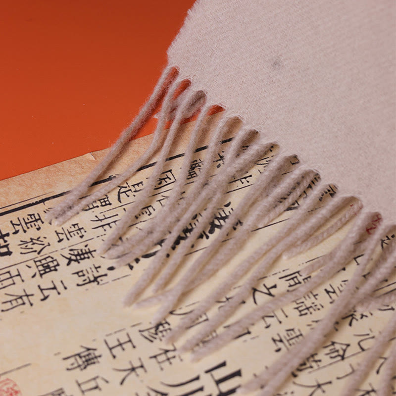 Szal z wełny z Buddha Stones Yulan Magnolia Haftowany frędzel Zimowy przytulny szalik podróżny - image 5