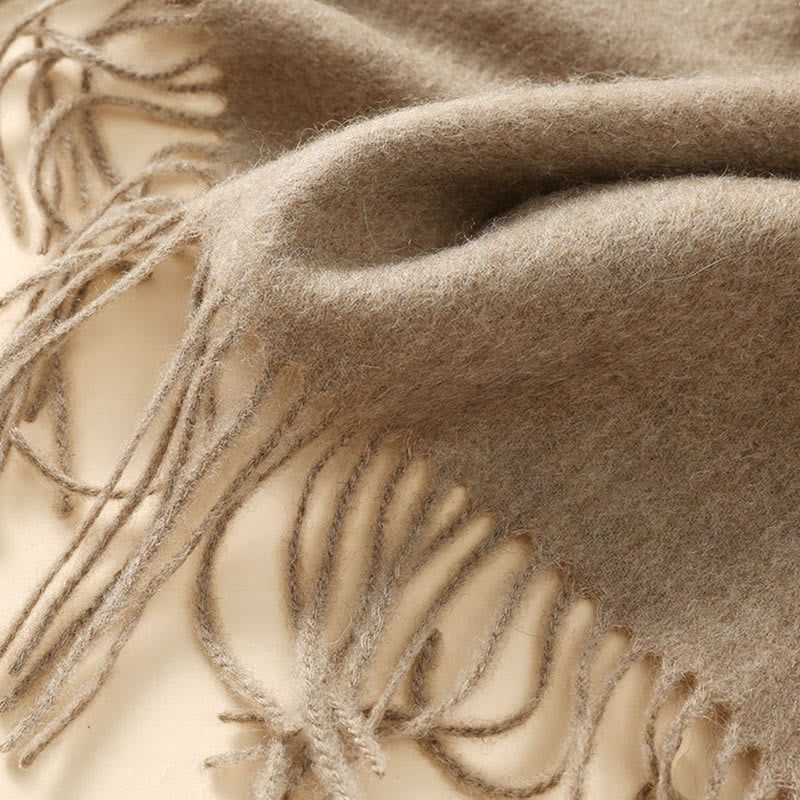 Szal z wełny z Buddha Stones, biały, pomarańczowy, haftowany kwiat, frędzle, zimowy, przytulny szalik podróżny - image 7