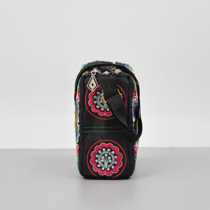 Buddha Stones Galsang Inula Kwiat Piwonia Paw Dwustronny Haft Płótno Torebka Na Zakupy Torebka Torebka Crossbody