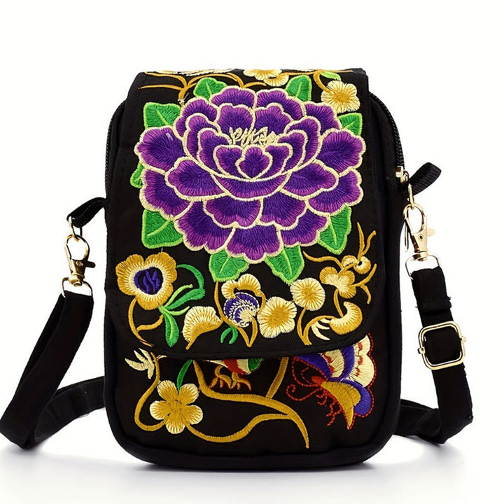 Buddha Stones Inula Piwonia Haft Płótno Torebka na Zakupy Torebka Torebka Crossbody