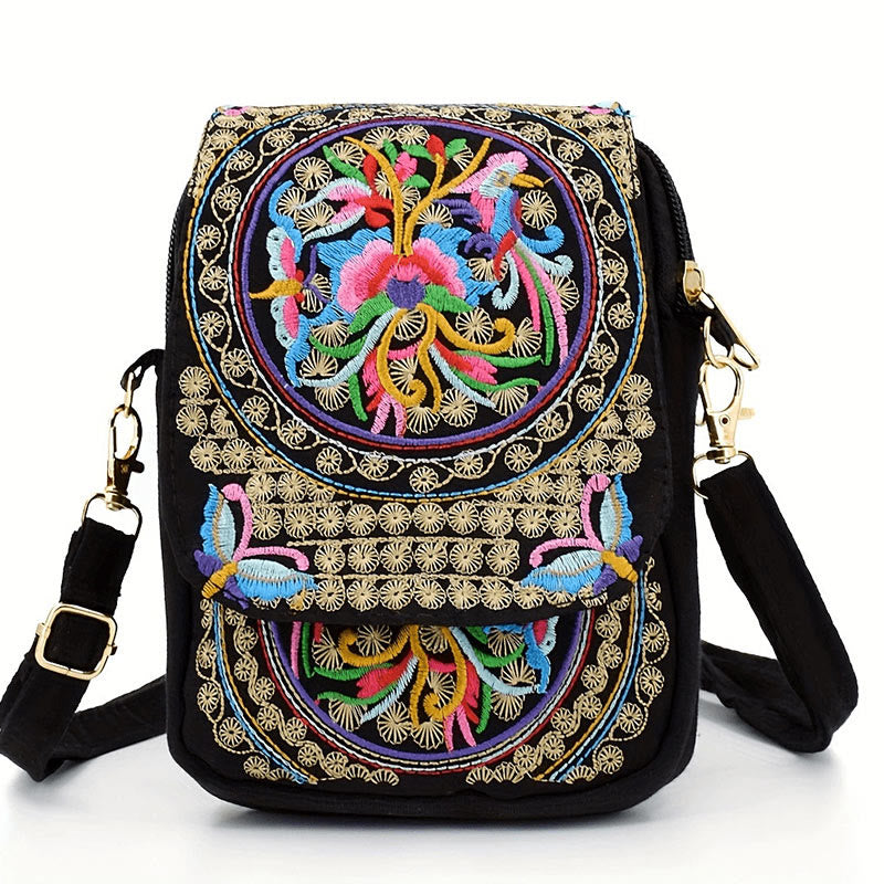 Buddha Stones Inula Piwonia Haft Płótno Torebka na Zakupy Torebka Torebka Crossbody