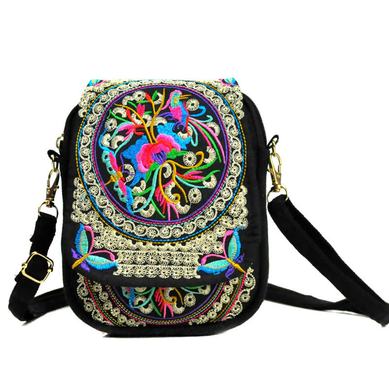 Buddha Stones Inula Piwonia Haft Płótno Torebka na Zakupy Torebka Torebka Crossbody