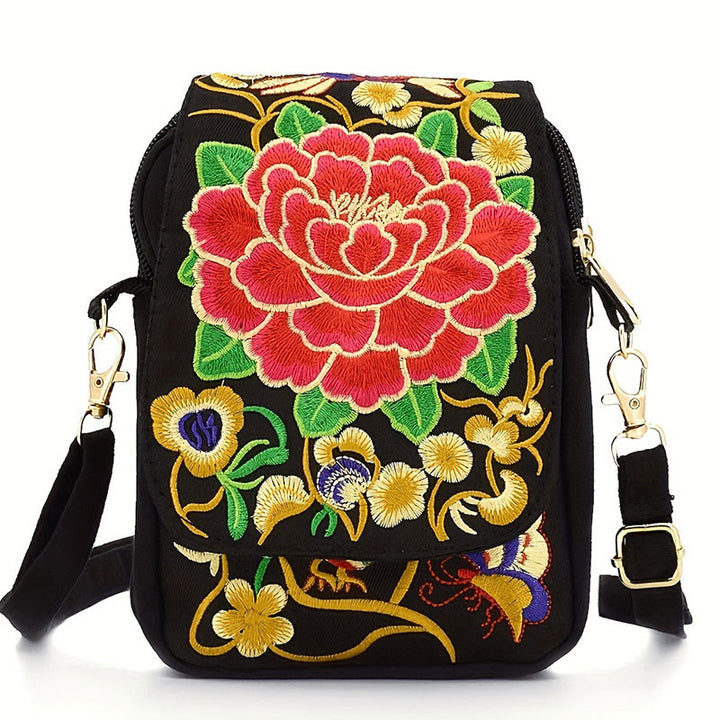 Buddha Stones Inula Piwonia Haft Płótno Torebka na Zakupy Torebka Torebka Crossbody
