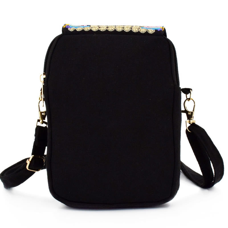Buddha Stones Inula Piwonia Haft Płótno Torebka na Zakupy Torebka Torebka Crossbody