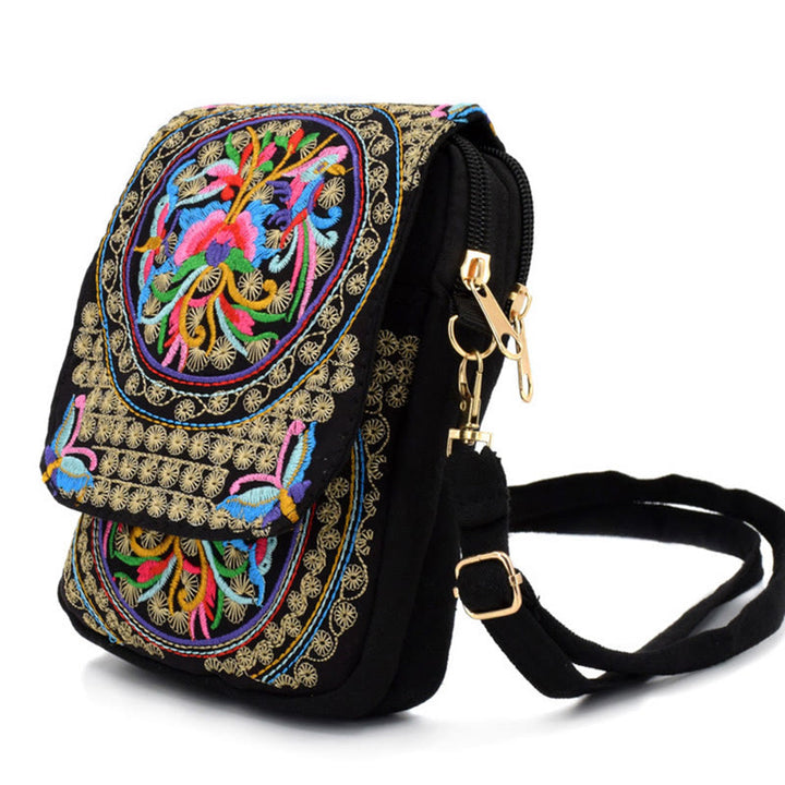 Buddha Stones Inula Piwonia Haft Płótno Torebka na Zakupy Torebka Torebka Crossbody