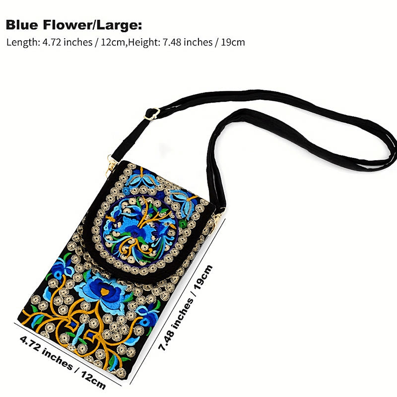 Buddha Stones Inula Kwiat Róża Haft Płócienny Plecak Torba Crossbody