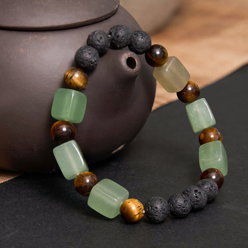 Buddha Stones Różne Kryształy Sześcian Ametyst Lava Rock Wsparcie Bransoletka