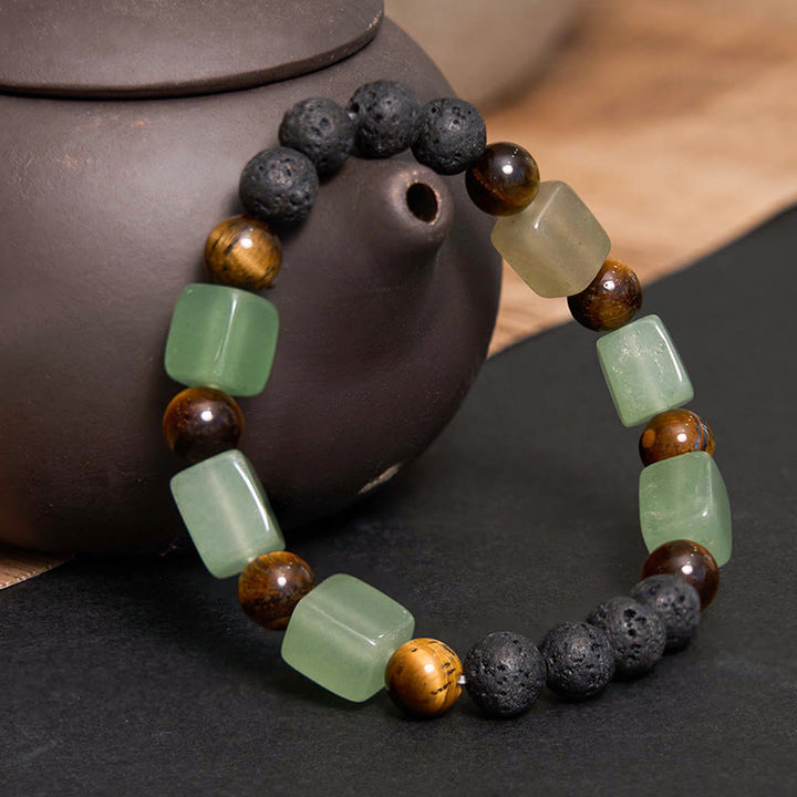 Buddha Stones Różne Kryształy Sześcian Ametyst Lava Rock Wsparcie Bransoletka