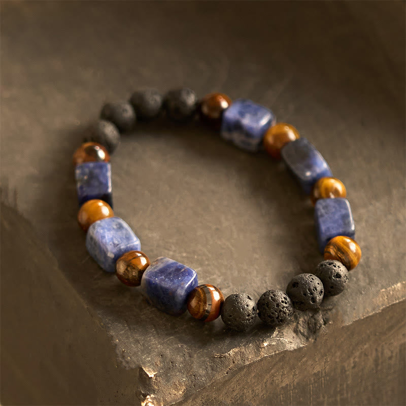 Buddha Stones Różne Kryształy Sześcian Ametyst Lava Rock Wsparcie Bransoletka